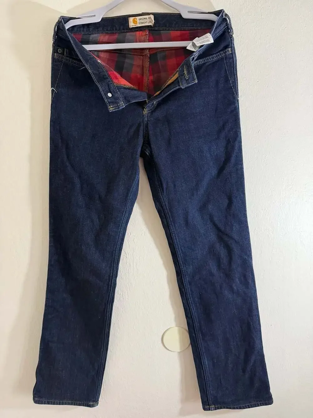 Carhartt Women's Flannel Lined Original Fit Straight Leg Denim Jeans